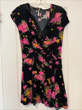 Free People black floral dress